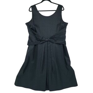 Target Dress 20 Women Black Textured Bow Front Fit Flare Sleeveless Cocktail LBD